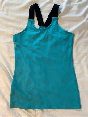 Women’s Teal Rabbit run Tank Top with Black Straps